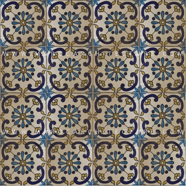 Hand painted Moroccan tile – 17117 - My Moroccan Tile