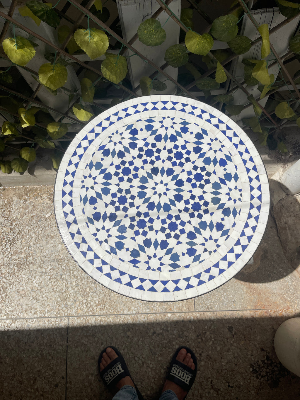 Handmade Round Moroccan Zellige Mosaic Table