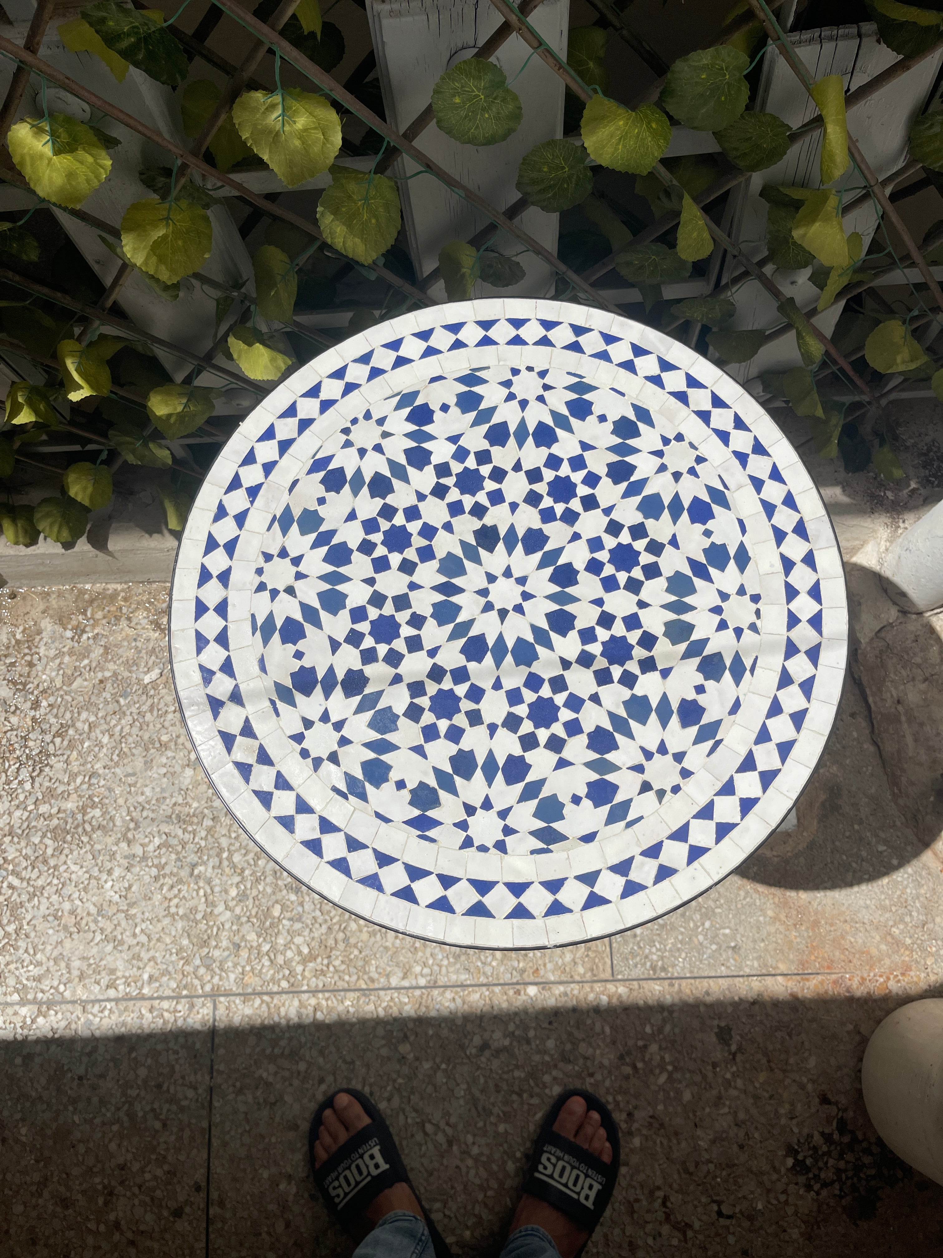 Handmade Round Moroccan Zellige Mosaic Table