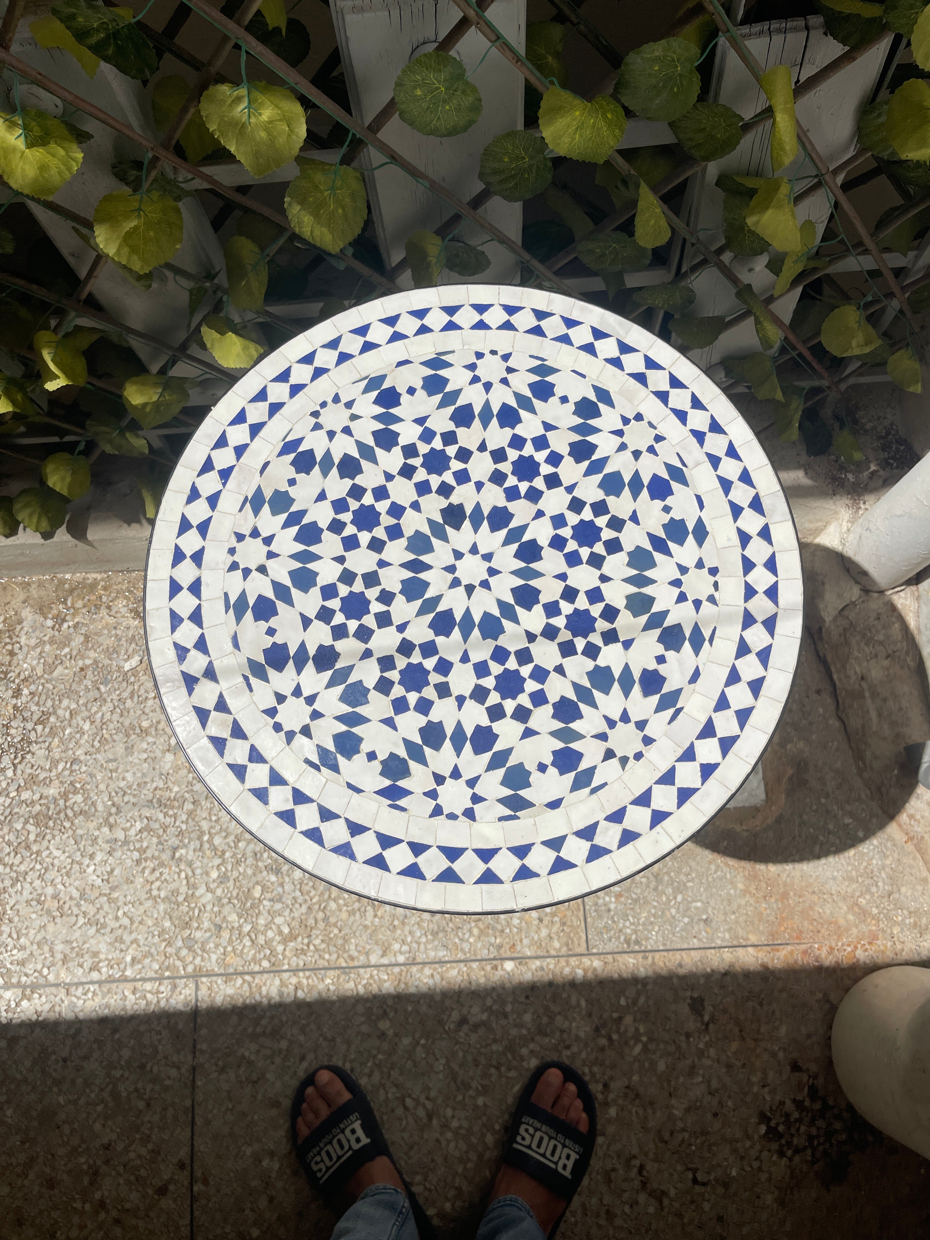 Handmade Round Moroccan Zellige Mosaic Table