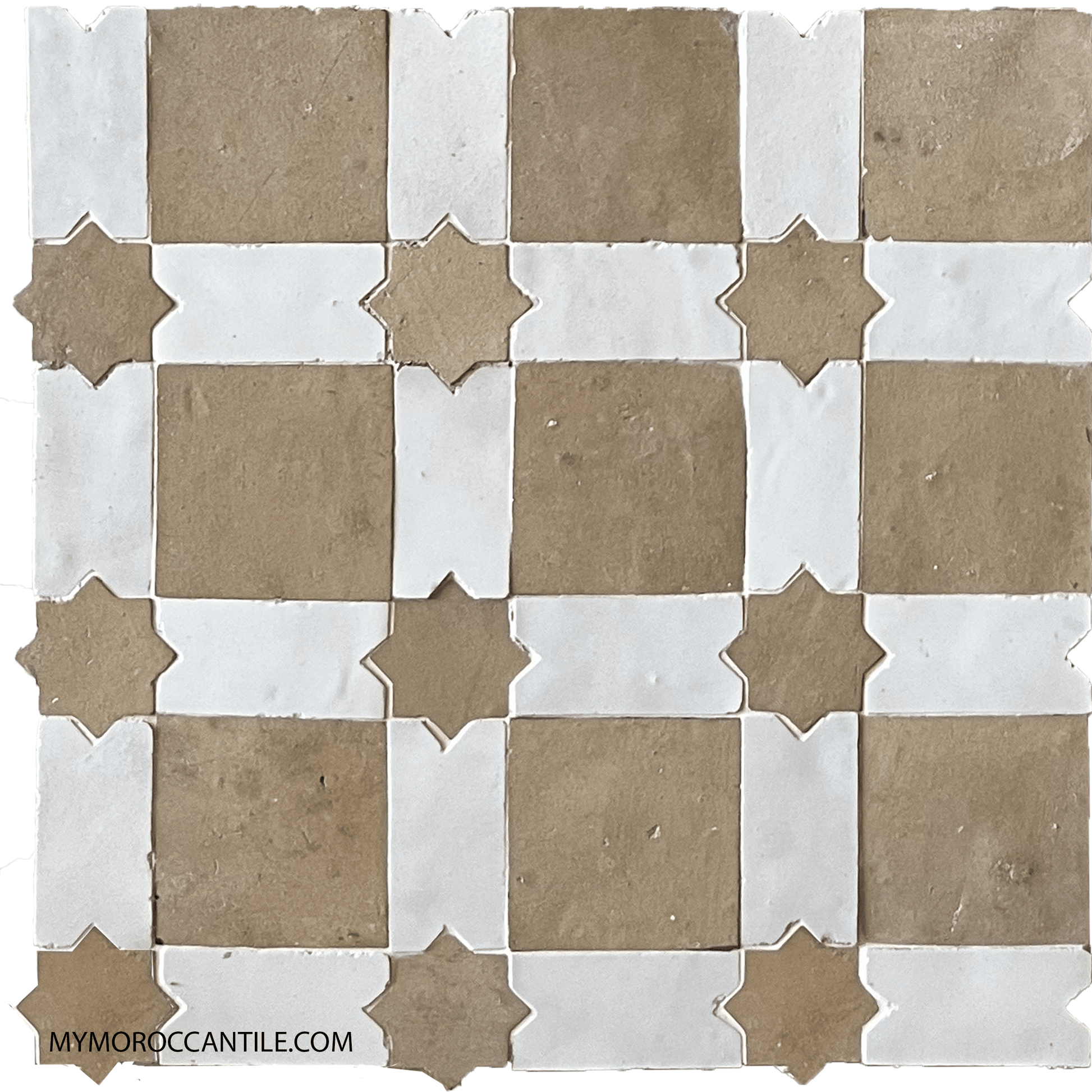 Basketweave Mosaic With Stars - My Moroccan Tile