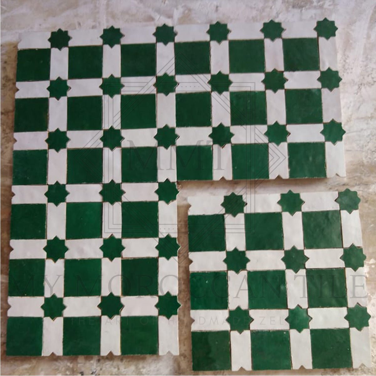 Basketweave Mosaic With Stars - My Moroccan Tile