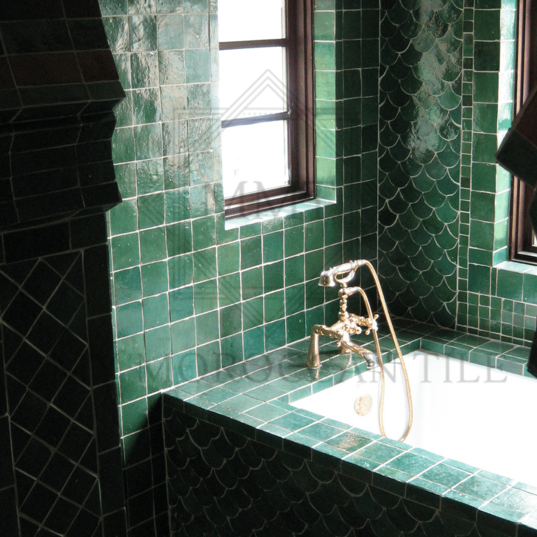 Forest Green Moroccan Zellige Tile - My Moroccan Tile