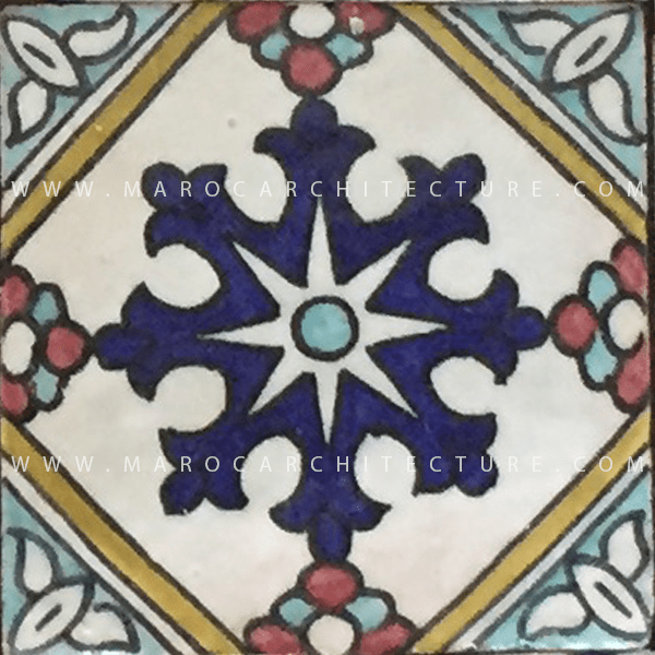 Hand painted Moroccan tile – 17114 - My Moroccan Tile