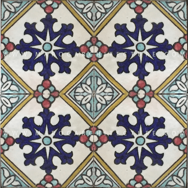 Hand painted Moroccan tile – 17114 - My Moroccan Tile