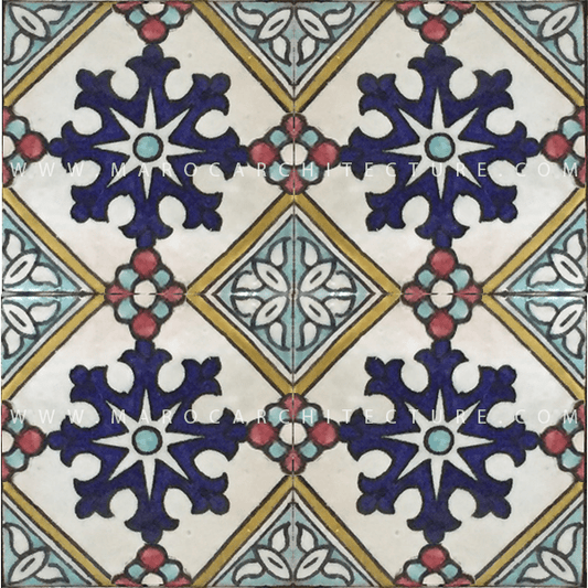 Hand painted Moroccan tile – 17114 - My Moroccan Tile