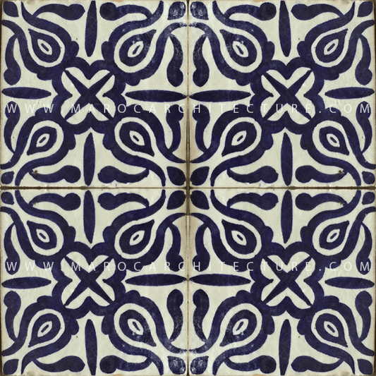 Hand painted Moroccan tile – 17123 - My Moroccan Tile