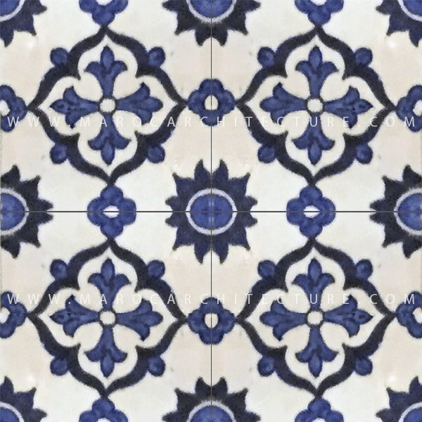 Hand painted Moroccan tile – 17126 - My Moroccan Tile