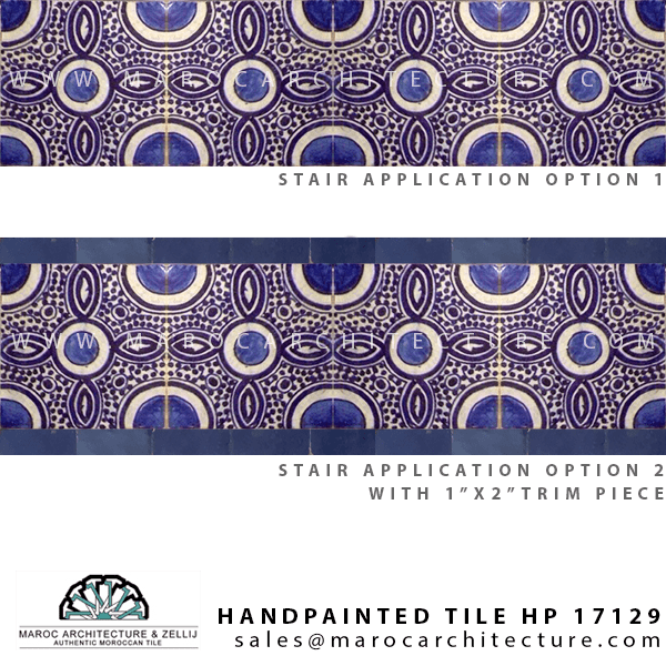 Hand painted Moroccan tile – 17129 - My Moroccan Tile