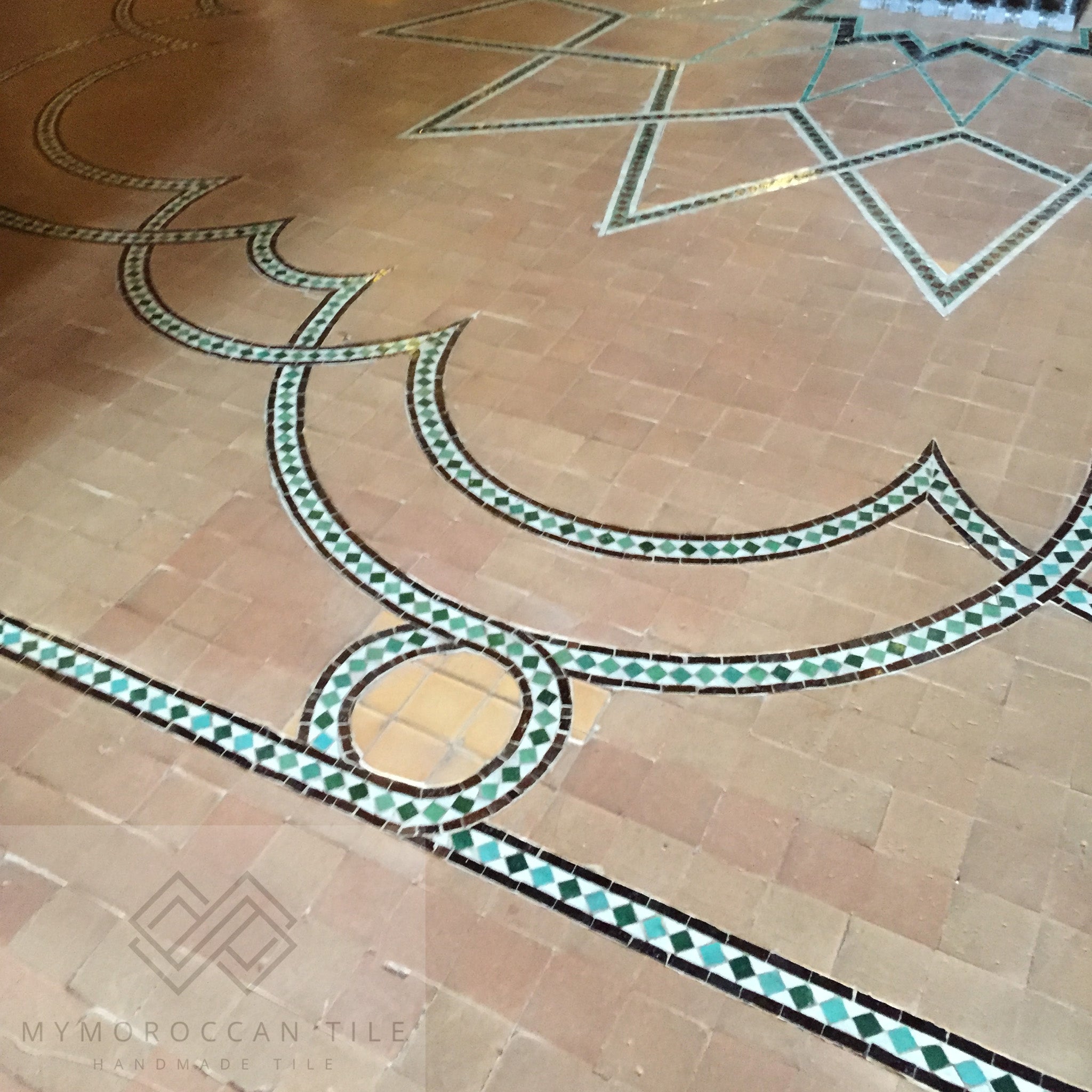 Maarkab – Grand Riad Floor Tile | Handmade Moroccan Terracotta - My Moroccan Tile