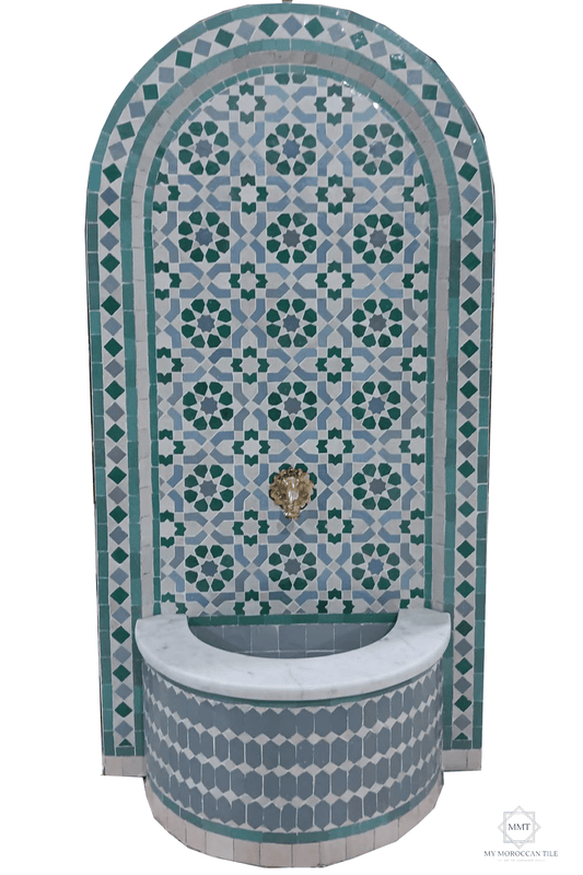 Mosaic wall fountain KAT139 - BLGR - My Moroccan Tile