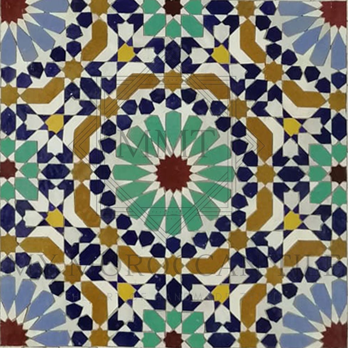 Moroccan Bouquet mosaic backsplash in custom color combination