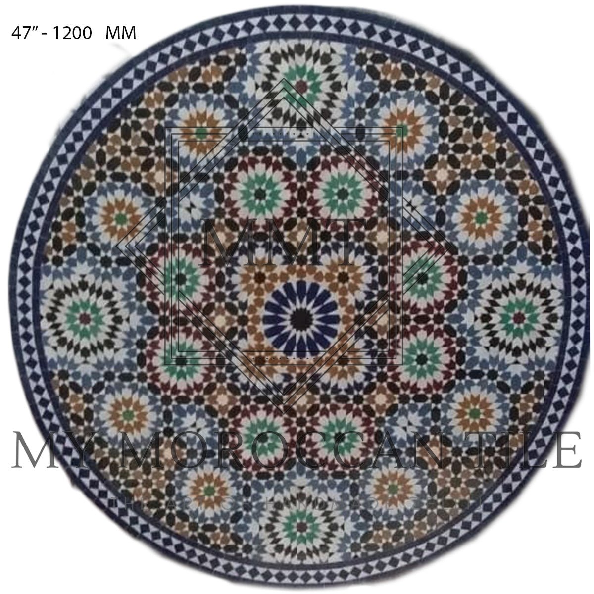 Sixteen Pointed Mosaic Table Top 1908 - My Moroccan Tile