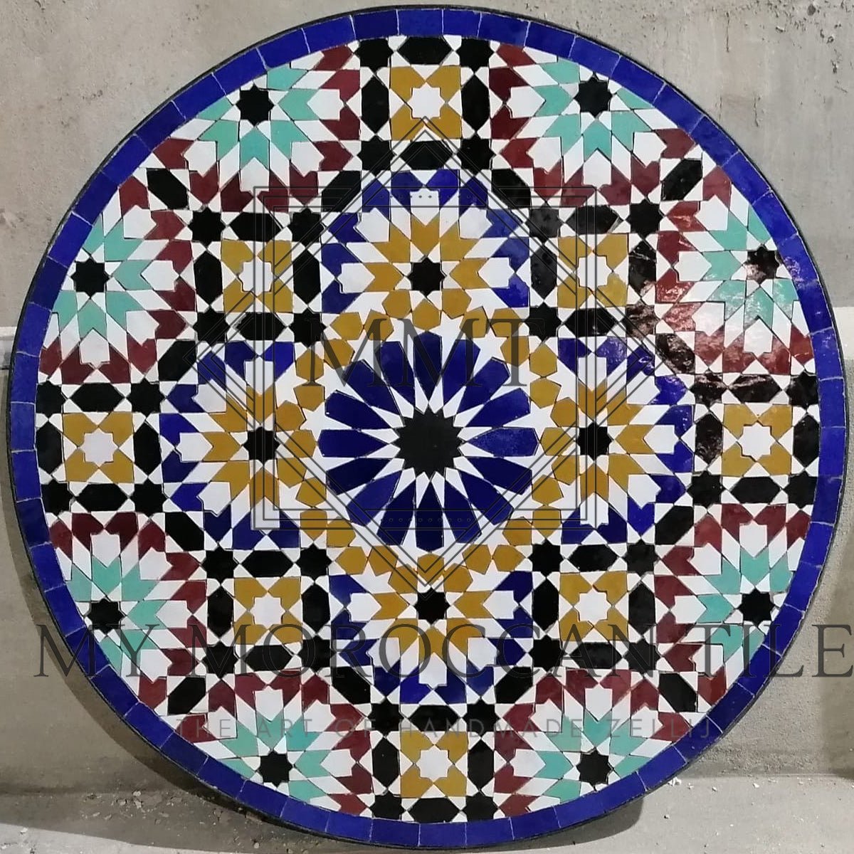Sixteen Pointed Mosaic Table Top 1908 - My Moroccan Tile